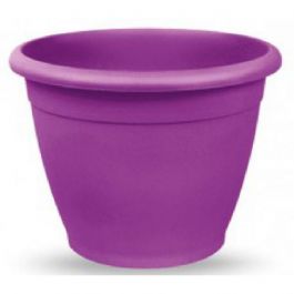 Luzia Vaso Da Fiori In Plastica 18 Cm - Rotondo Con Motivo Floreale Effetto Pizzo - Multicolore, Resistente UV E Gelo, Per Interni/Esterni