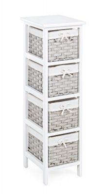 Cassettiera a 4 cassetti Livigno 25x29 bianca stile romantico arredo casa Bizzotto