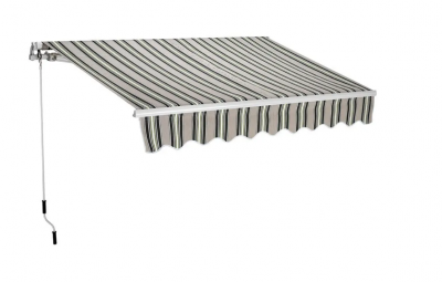 Tenda da sole a barra quadra 250x200 cm avvolgibile rigato verde 