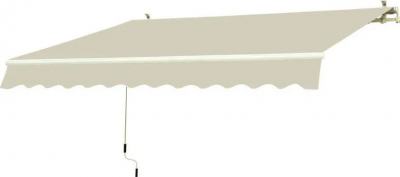 Tenda da sole a barra quadra 300x250 cm avvolgibile beige tinta unita