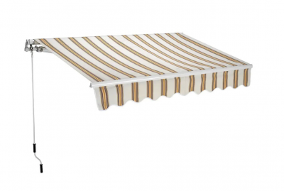 Tenda da sole a barra quadra 300x200 cm avvolgibile rigato beige