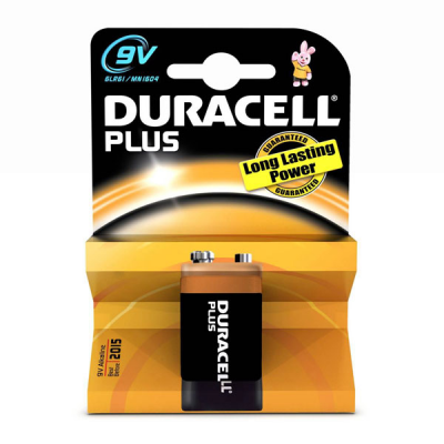 BATTERIA DURACELL ALKALINA PLUS POWER TRANS 9V