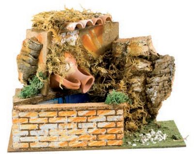 Fontana con brocca cm29x16 accessori per presepe con motorino per acqua 