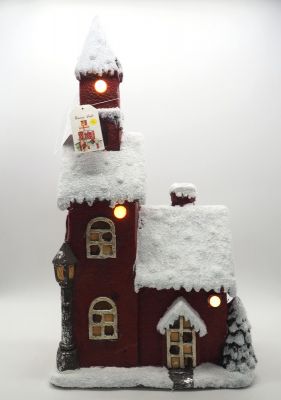 Casa innevata con luce e musica H 60 cm addobbi natalizi casette di Natale 