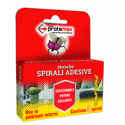 3 Pezzi Spirali Adesive Per Mosche Per Interno Protemax Zapi Azione Rapida