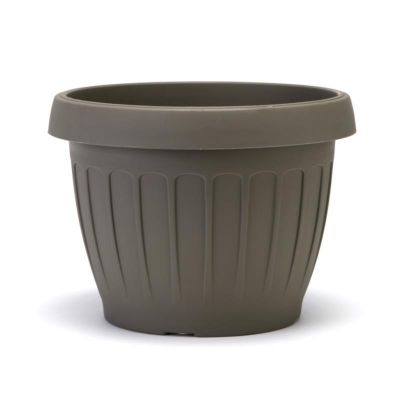 Bama vaso da giardino tondo "TERRA" in plastica 40 cm cappuccino