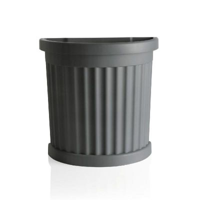 Vaso fioriera Roma con sottovaso semicircolare a H 49 cm grigio 