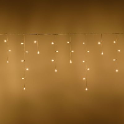 Tenda a cascata di luci natalizie bianco freddo 120 led D. 5 mm memory controller 8 giochi di luce uso esterno cavo in gomma bianco