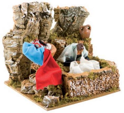 PASTORE LAVANDAIA IN MOVIMENTO 17X17 CM PERSONAGGI PER PRESEPE