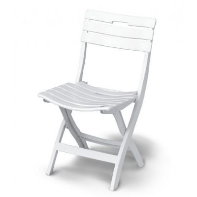 sedia birky bianca in plastica chiudibile ideale per esterno facile trasporto