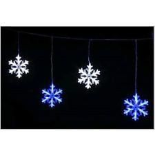 Tenda sfalsata a led con 10 fiocchi di neve bianco e blu 3 . 2 metri luci di Natale