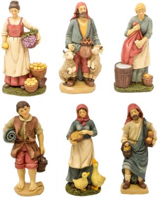 Pastori per presepe in Resina 15 cm per Presepe 6 assortimenti 