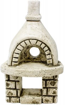 forno in gesso 17 cm con foro per lampada fuoco
