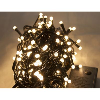 Catena Luminosa 500 LED Bianco Caldo Interno/Esterno con 8 Giochi di Luce