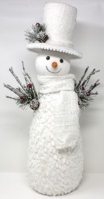 Pupazzo di neve bianco con vestito 52 cm