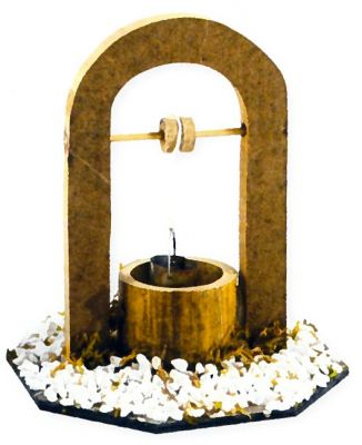 Pozzo per presepe con secchio e arco cm 11x11x12,5 