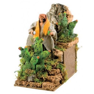 Pastore con Fichi d'india in Movimento 14x9 cm