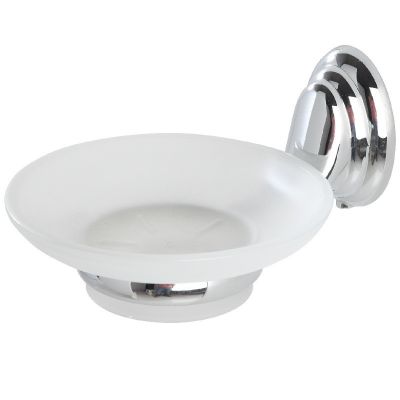 Portasapone cromo vetro satinato double-blister ricambi bagno