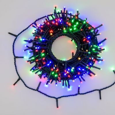 catena luminosa 300 led multicolor 220 v IP44 interno ed esterno con trasformatore  15m