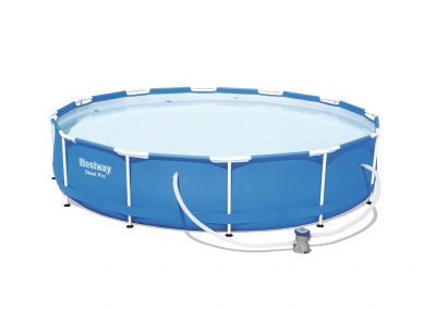 Piscina fuori terra bestway rotonda 366x76 lt.6 con pompa steel pro 56681