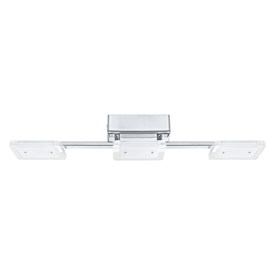 EGLO LAMPADA DA SOFFITTO LED IN ACCIAIO CROMATO E PLASTICA BIANCA 58X9 cm