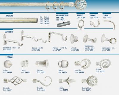 Congiunzione per tubo in ferro avorio/oro nuvole Ø 20 mm