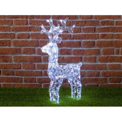Renna natalizia di cristalli acrilico acp 100 led bianco freddo luce fissa 24V H 70cm