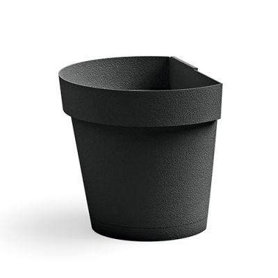 Vaso da giardino a muro Cleo resina per arredo interno esterno 25cm antracite