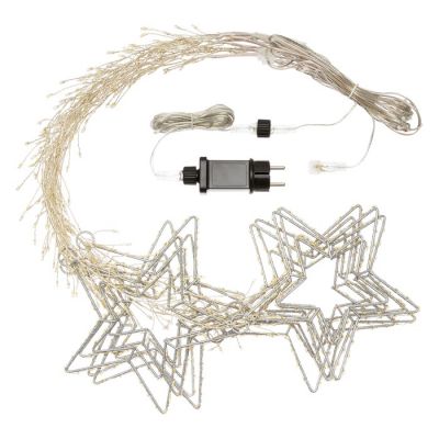 Stalattite decorata con stelle 3,2 x h 0,8 m950 microled bianco caldo