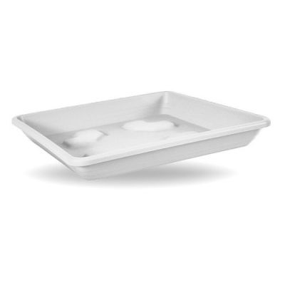 Sottovaso vaso da giardino quadrato 30 cm per vaso da 32 cm bianco