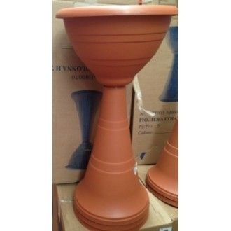Vaso giardino fioriera a colonna H 70cm in plastica terracotta