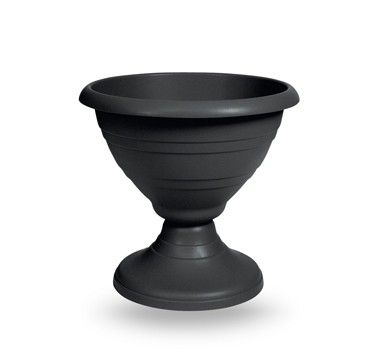 Vaso da giardino fioriera con piedistallo fioriera campana 30 cm antracite 