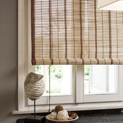 VERDELOOK Egitto Tapparella in bambù con Bordo in Cotone 120 X 250 cm Marrone NOCE