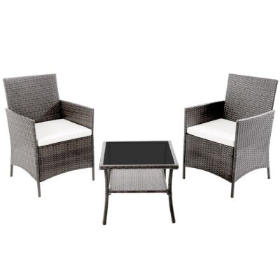 Arredo esterno in polyrattan antracite Verdelook set salotto RITA 