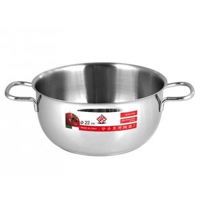 Home casseruola Inox due manici pentole cucina casseruola inox per casa 22cm