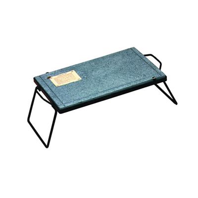 Bistecchiera pietra naturale ollare dietetica antiaderente con supporto 30x40cm