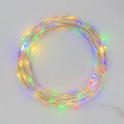 Illuminazione 200 microled multicolor 1,5mm controller integrato 8g nel trasformatore esterno cavo metal rame 4+10m