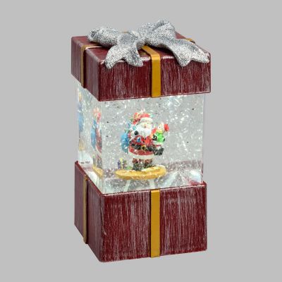 Lanterna pacco regalo a led bianco freddo H 18 cm 