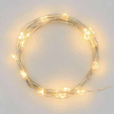 Catena di luci a batteria 40  microled a luce fissa bianco caldo 3XAA 1,5 V