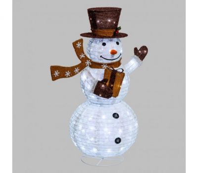 Pupazzo di neve 125 led ripiegabile e salvaspazio per decorazioni natalizie