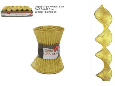 decorazione in tessuto a spirale  180 cm oro 