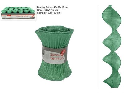 Decorazioni tessuto a spirale 12,5 cm color verde tiffany