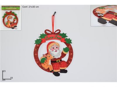 APPENDINO TONDO CON BABBO NATALE 3D 23 CM