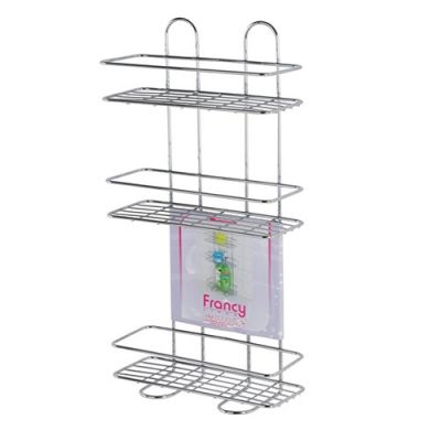 Mensola doccia Francy rettangolare 3 ripiani acciaio comato 26X11X53 cm 