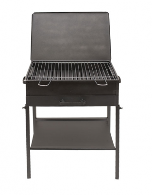 Barbecue Edera a carbone con coperchio fornacella per camping giardino 35x50