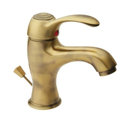 Miscelatore per lavabo serie distri vecchio ottone finitura ottone antico