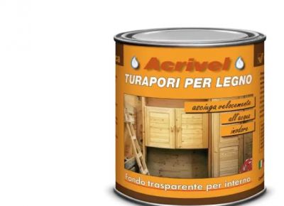 Fondo turapori per legno trasparente a base d'acqua per interni 750ml Acrivel