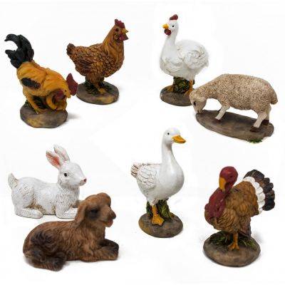 Animali per presepe Set assortito di 8 modelli diversi  5 cm in resina 
