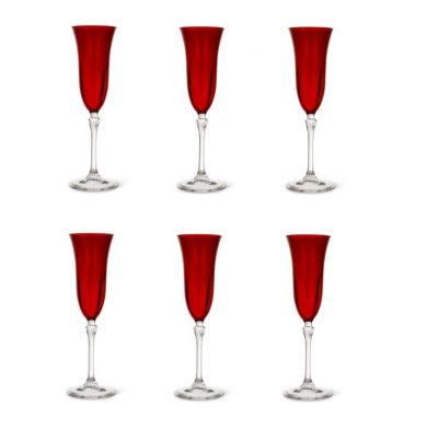 set confezione da 6 Calici rossi Flute da champagne