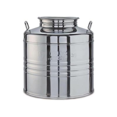 Bidone fusto contenitore per olio 10 lt recipiente in acciaio Inox 18/10